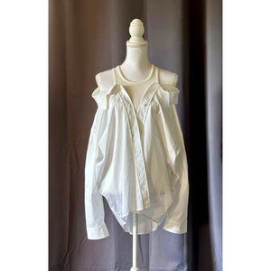 DKNY Cotton Poplin women’s buttoned closure oversized Top shirt size M